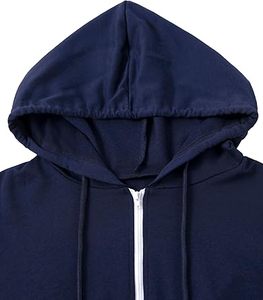 Sudadera con capucha recortada con cremallera para mujer, Material térmico transpirable, Color sólido, manga larga, cremallera, Top corto de moda, sudaderas con capucha - Product Image 4