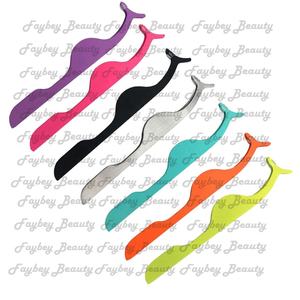 Pince à faux cils en acier inoxydable de marque privée Applicateur de cils Logo personnalisé et applicateur de cils de couleur - Product Image 1