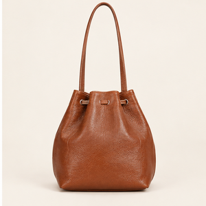 Vintage Full Grain Cow Leather Cognac Waterproof Tassel Crossbody <b>Bucket</b> <b>Bag</b> <b>for</b> <b>Women</b> Custom Logo OEM ODM - Product Image 3