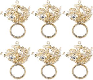 แหวนผ้าเช็ดปากสีทองประกายสุดหรูไม่ซ้ำใครรูปทรงวินเทจตกแต่งโต๊ะปาร์ตี้งานแต่งงานแหวนผ้าเช็ดปากสุดพิเศษ - Product Image 4