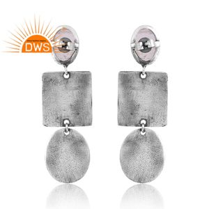 ต่างหูอัญมณีสีรุ้งดวงจันทร์925สีเงินออกซิไดซ์ธรรมชาติสำหรับผู้หญิงดีไซน์ตามต้องการ - Product Image 2