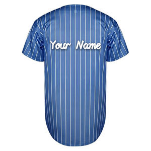 Camiseta de béisbol personalizada OEM para hombre, ropa deportiva barata con logotipo bordado y diseño de tira de impresión por sublimación - Product Image 2