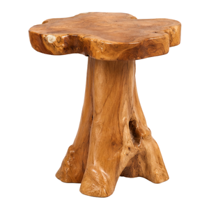 ARTERRA Premium Organic Teak Root Side <b>Table</b> Natural Shape Accent <b>Table</b> Modern Pedestal End <b>Table</b> for Villa - Product Image 3