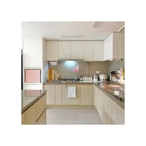 Orient Melamine Laminate Door Finish High Quality Wooden Grain Kitchen Cabinets Type