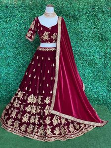 ล่าสุดอินเดีย/ปากีสถาน KOTI กับ LEHENGA ชุดสำหรับ WALIMA ประดับประดาด้วย DABKA,ลูกปัดหินทำงานสำหรับงานแต่งงาน @ 2022 - Product Image 2