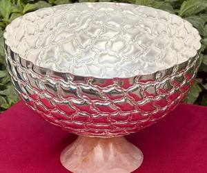 Bol de service en laiton tendance couleur argent avec base en résine pour la maison hôtel et restaurant dessus de table vaisselle servant des bols à fruits - Product Image 4