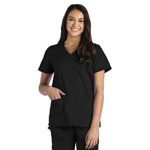 Ensemble infirmier élégant pour femme, col en V, dernière conception, en jersey Spandex/Polyester, hauts et pantalons de qualité supérieure, pas cher - Product Image 4