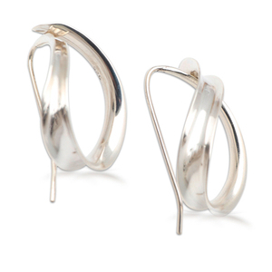 Pendientes colgantes de plata esterlina artesanales 'Remember Me' Ajuste de bisel de diamante de corte esmeralda para aniversarios fiestas regalos - Product Image 1