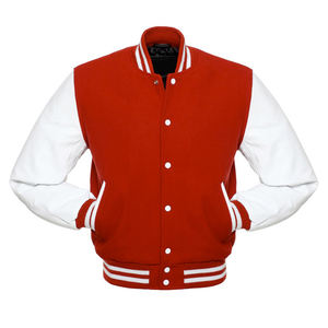 Chaqueta Varsity de Invierno con Logotipo Personalizado para Hombre y Mujer, Cuerpo de Lana, Mangas de Cuero, Estilo Béisbol Universitario - Product Image 4