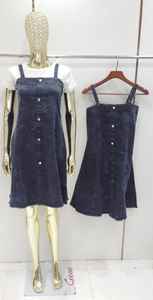 Elegant High Quality Women's Solid Denim Dungaree Dress with <b>tshirt</b> Dress for Women India manufacturer wholesaler low MOQ - Product Image 4