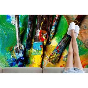 Alfombra con Diseño de Pinceladas Coloridas: Alfombra Moderna con Acentos Artísticos, Alfombra Suave No Tejida - Product Image 1