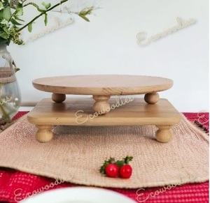 Tabouret de plante en bois 2pack contremarches en bois pour écrans affichage de piédestal de ferme Standr affichage Console d'incrustation d'os - Product Image 3