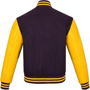 Veste universitaire de baseball à boutons pour hommes, veste universitaire de couleur personnalisée pour hommes, vente en gros - Product Image 2