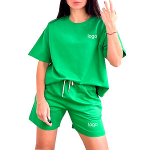 Haute qualité 100% coton Fitness femmes ensembles pour l'entraînement de gymnastique personnalisé plaine couleur unie vêtements d'entraînement femmes ensembles - Product Image 1