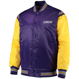 Ropa de hombre de béisbol de alta calidad bordado transpirable 100% algodón satén Varsity chaqueta nueva moda satén hombres chaquetas - Product Image 1