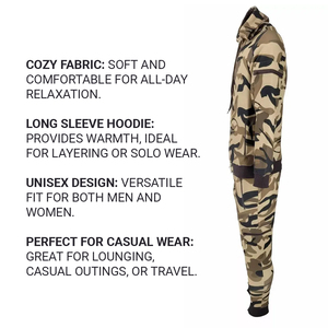 Ensemble de survêtement unisexe 2 pièces couleur personnalisée, motif camouflage à capuche confortable pour le sport et les vêtements décontractés - Product Image 5