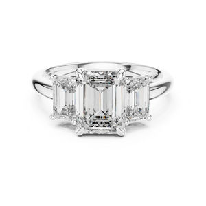 Bague solitaire en or rose 14 carats avec diamant de laboratoire taille émeraude |   Bague de fiançailles |   Nouveau diamant cultivé - Product Image 3