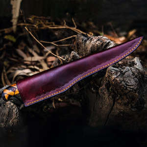 Cuchillo de Pesca Personalizado Hecho a Mano Jexmoo, Cuchillo para Filetear con Hoja de Acero de Damasco y Funda de Cuero, Regalo para Pescadores - Product Image 4