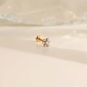 Twinkle Bud Diamond Nose Ring-G23 <b>Titanium</b> Steel <b>Piercing</b> <b>Jewelry</b> with Zircon Crystal - Product Image 6