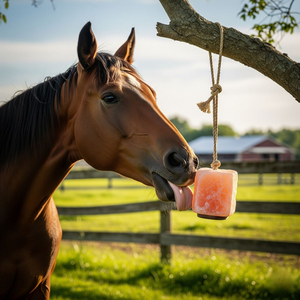 Himalayan Pink <b>Salt</b> Block Natural Pure Raw Technique Animal <b>Licking</b> Edible <b>Salt</b> on Rope for <b>Horses</b> Deer Cattle Rabbits - Product Image 2