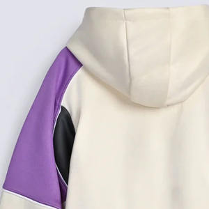 เสื้อมีฮู้ดคุณภาพสูงแบบกำหนดเองใส่ได้ทั้งชายและหญิงมีซิปขนาดใหญ่แบบเย็บติดและดีไซน์เป็นเส้นบนแขนเสื้อ - Product Image 4