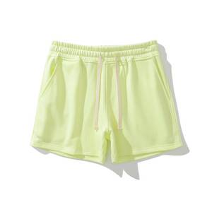 Pantalones cortos atléticos para correr para gimnasio para hombre con bolsillos 100% algodón cristal sólido secado rápido transpirable cintura elástica entrenamiento Jogger Shorts - Product Image 1