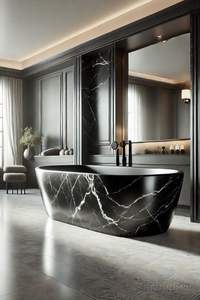 กระเบื้องหินอ่อนมาร์คีน่าสีดำสุดหรูและหรูหราพื้นหรูหราสำหรับการตกแต่งภายในที่ทันสมัย - Product Image 4