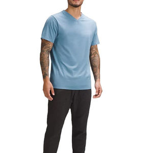 <b>V</b>-<b>Neck</b> <b>Men's</b> Fitted <b>T</b>-<b>Shirt</b> 100% Cotton Street Wear Casual Wear <b>T</b>-<b>shirt</b> OEM Breathable High Quality <b>Men's</b> <b>T</b>-<b>shirts</b> - Product Image 5