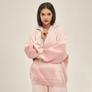 Vente en gros Premium 100% coton Survêtements d'hiver en molleton délavés à l'acide pour femmes Logo personnalisé Ensembles solides décontractés lourds pour femmes - Product Image 4