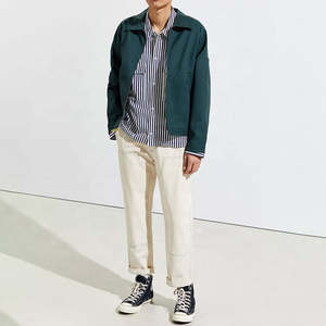 Veste de travail personnalisée en coton épais pour hommes avec col rabattu poches pour les mains fermeture éclair en métal sur le devant-pour le printemps - Product Image 3