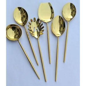 ชุดเครื่องใช้บนโต๊ะอาหารคุณภาพสูงชุดเครื่องใช้บนโต๊ะอาหารทำจากโลหะสไตล์โมเดิร์นสีทอง - Product Image 1