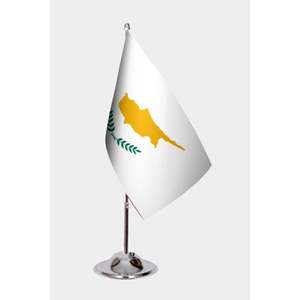 Drapeaux de bureau imprimés numériquement Chypre-Sud avec mât en aluminium - Product Image 1
