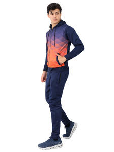 ชุดวอร์มสองชิ้นของผู้ชายมีฮู้ดแบบรูดซิปไล่ระดับสีและกางเกงจ็อกเกอร์ใส่สบายชุดออกกำลังกายสำหรับใส่เล่นกีฬา - Product Image 6