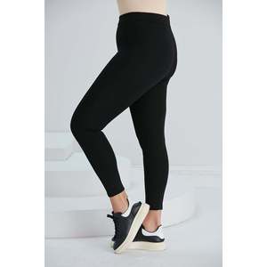 Leggings de Punto Negro para Mujer Talla Grande RMG, Cómodos Leggings de Mezcla de Rayón, Poliéster y Elastano para Uso Diario y Deportes - Product Image 3