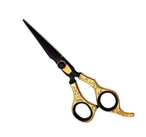 Ciseaux de coiffeur de coupe de cheveux enduits de papier 5.5 ciseaux de Salon d'acier inoxydable de repose-doigt réglables - Product Image 5