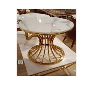 Table basse de luxe pour salon, best-seller, cadre en laiton, plateau en verre et marbre, style classique royal, écologique, pour espace de détente - Product Image 4