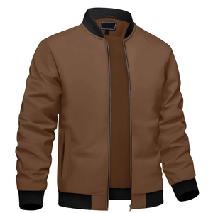 Men's Lightweight Waterproof Bomber Jacket Casual Basketball Jacket <b>Coat</b> with Pockets Windbreaker Style - Product Image 1
