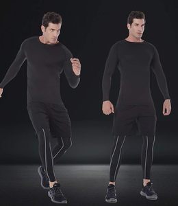 Camisa de protección contra sarpullidos de compresión de poliéster/nailon negro de manga larga para hombre Pinco Sports de la mejor calidad - Product Image 2