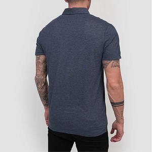 Polo negro para hombre, manga corta, tela suave y transpirable, ropa informal elegante - Product Image 3