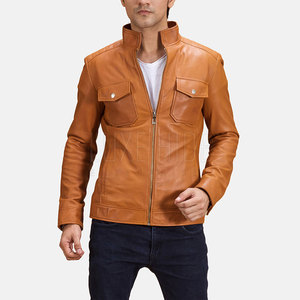 แจ็กเก็ตหนัง PU สำหรับผู้ชายเสื้อผ้าหนังสไตล์ฤดูหนาวดีไซน์ใหม่ - Product Image 4