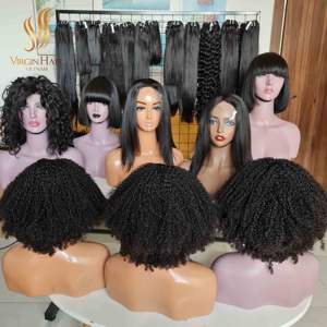 Extensiones de Cabello Humano Vietnamita de Alta Calidad, Peluca Vpart, Cabello Virgen Crudo con Cutícula Alineada, Rizo Italiano, Super Ondulado - Product Image 1