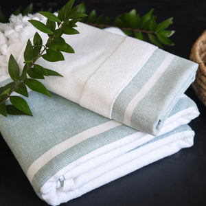 100% Turkish Cotton Terry Eco-Friendly Diamond Peshtemal Beach <b>Towel</b> Quick Dry Absorbent Soft Luxury Striped Sand Free - Product Image 3