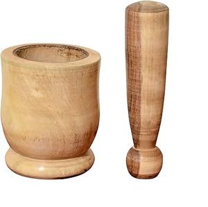 Mini mortier manuel en bois et pilon à l'ail design décoratif imploré à la main de bonne qualité en gros - Product Image 3