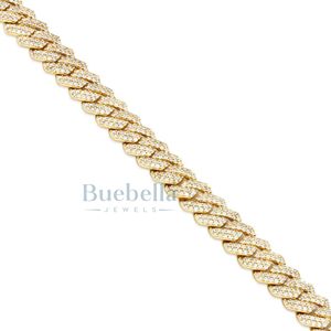 Hip Hop 15mm sólido 925 plata esterlina 18K chapado en oro VVS Iced Out Moissanite Cuban Link Chokar cadena para hombres - Product Image 2