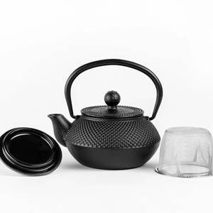 Ấm trà gang kiểu phương Đông có lớp tráng men, dung tích 300ml, bộ dụng cụ dành cho khách sạn, dùng pha cà phê. Bên trong bộ lọc 304 - Product Image 1