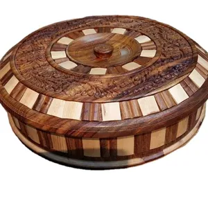 Pots en bois fantaisie, pots de rangement fantaisie, pots en bois de cuisine, bols de rangement en bois massif faits à la main - Product Image 1