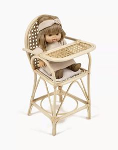 Silla alta de mimbre natural para bebé, silla de comedor hecha a mano para niños con bandeja, asiento de alimentación ecológico para niños pequeños, muebles bohemios para guardería - Product Image 4