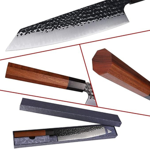 Cuchillo de Chef Premium profesional, hoja de acero al carbono, mango de madera con funda para supervivencia Industrial y Camping - Product Image 6
