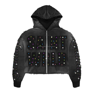 ชุดเซ็ตสเวตแพนท์และฮู้ดดี้ทรงโอเวอร์ไซส์ ผ้าหนา สไตล์สตรีทแวร์ พิมพ์ลายเอง ล้างสีแบบแอซิดวอช ซิปหน้า สำหรับผู้ชาย - Product Image 6