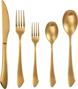 Elegante Juego de Cubiertos de Metal para Hogar, Hotel, Restaurante, Bodas, Color Dorado, Diseño Moderno, Juego de Cubiertos con Cucharas, Tenedores y Cuchillos - Product Image 6